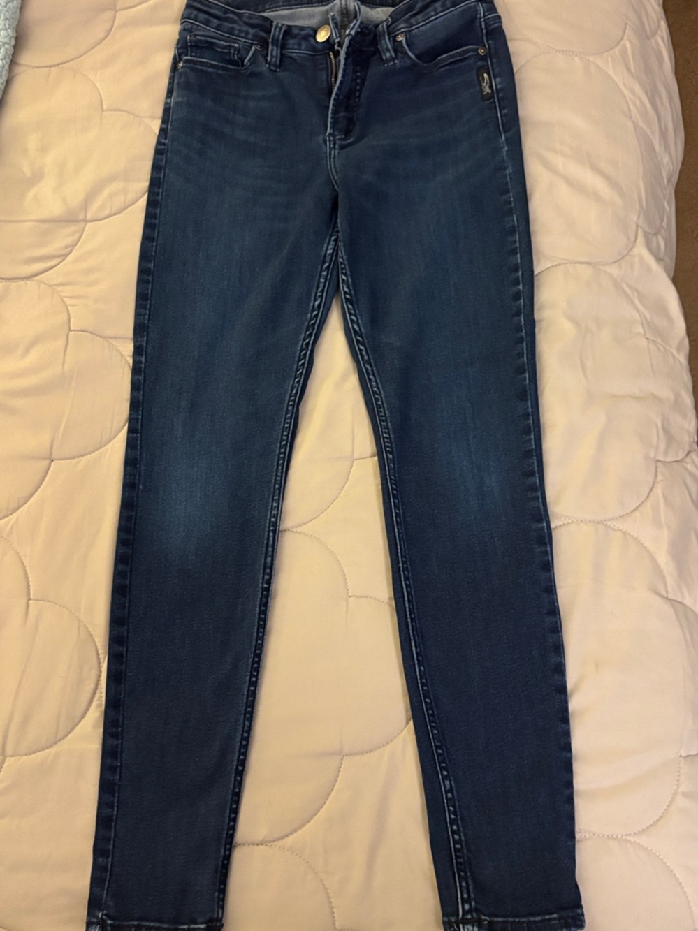 Women's Silver Mazy Dark Blue Skinny Jeans